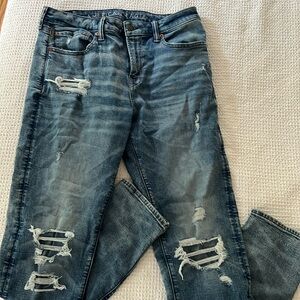 American‎ Eagle airflex Size 32x34 Mens Distressed Denim Jeans